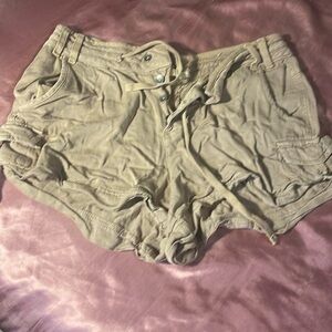 Tan, light weight, cargo short shorts.